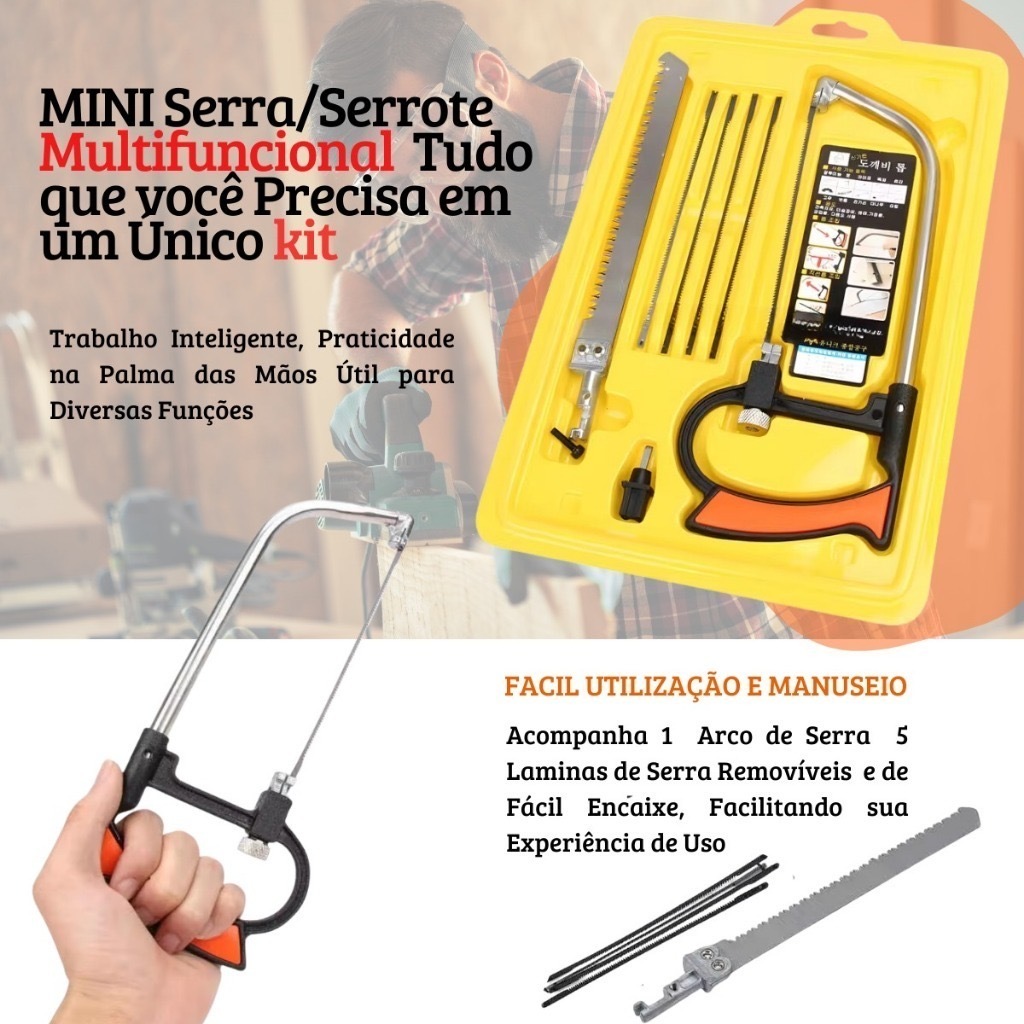 Arco De Serra Mini Serrote Para Vários Materiais Artesanato Favorito