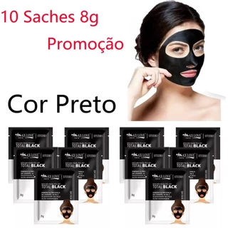 Kit 10 Unidade De Máscara Facial Sachê Preta Removedora De Cravo