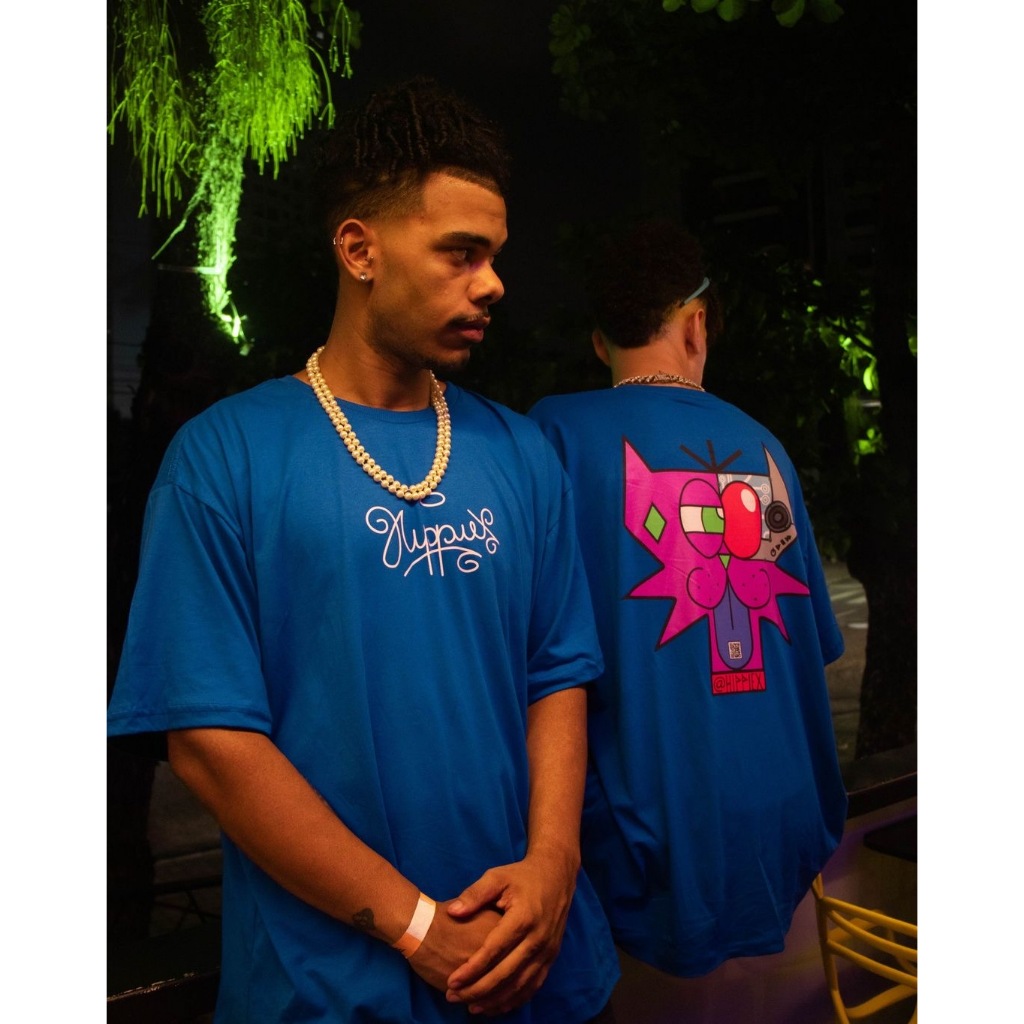 Camiseta Street Wear Hippiex Gato Cyborg