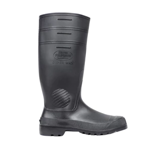 Bota Galocha Impermeável Calfor SuperMax Cano Extra Longo Preta e Cinza Confortável PVC EPI