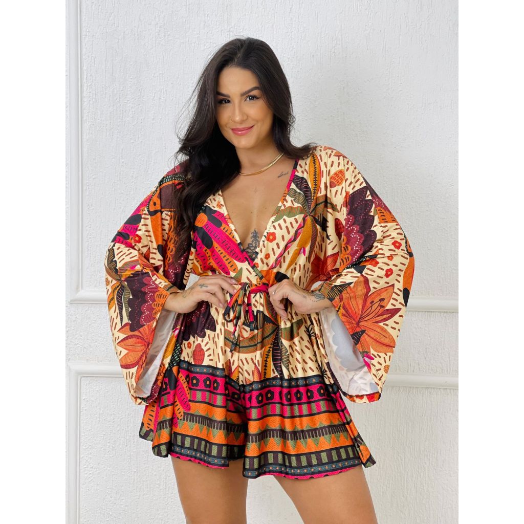 Macaquinho Feminino Curto Festas Noite Moda Blogueira Tendencia Inverno 2024
