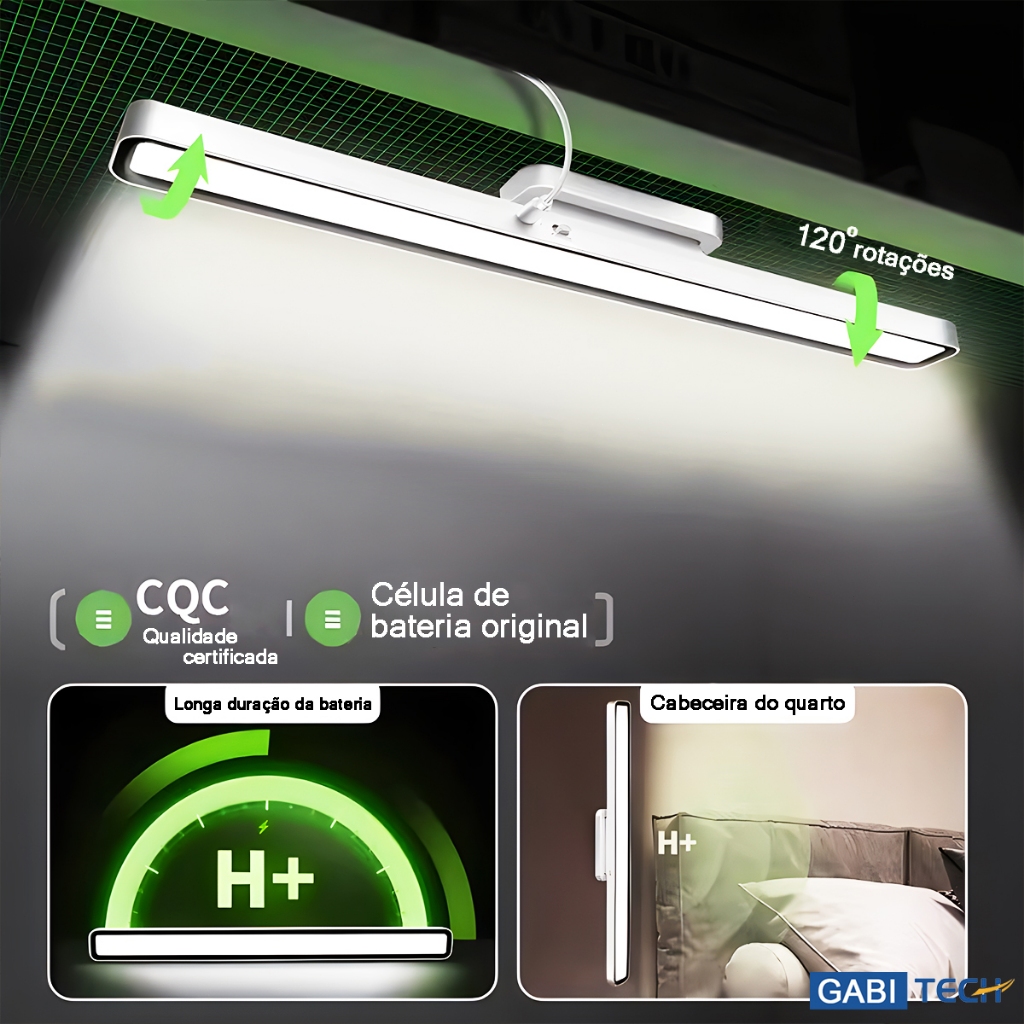 Luminária Led Recarregável Com Suporte Abajur Led Usb Lâmpada De Mesa Magnética Removível Para Estudo Portáti Sem Fio
