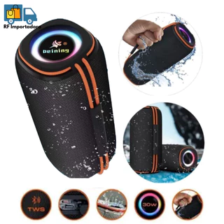 Caixa De Som Bluetooth Alto Falante Duplo Resistente à água 30W Luz em Oferta na Shopee