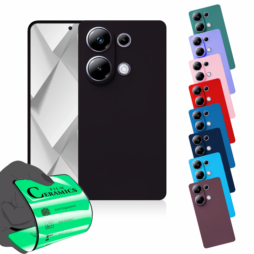 Capa Capinha Anti Shock Aveludada + Película Para Xiaomi Note 13 4G