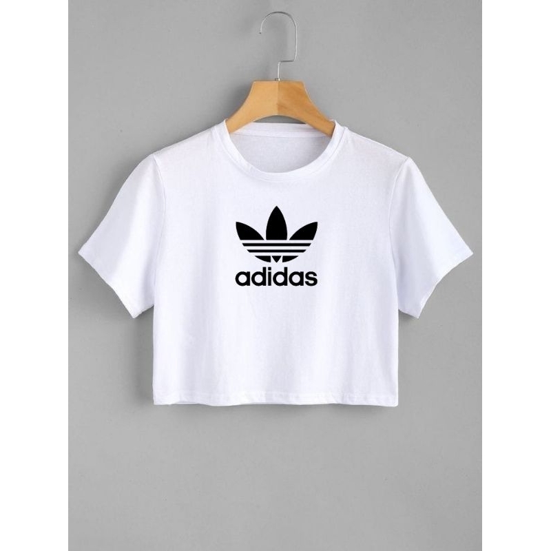 Cropped camiseta blusa feminina unissex branca adds