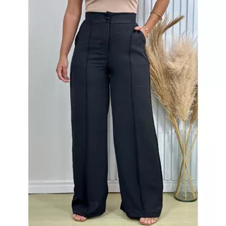 Calça Alfaiataria Duna Calça de Crepe Pantalona Feminina