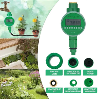 Controlador De Irrigação Automático Jardim Rega Temporizador Display Lcd Aspersor