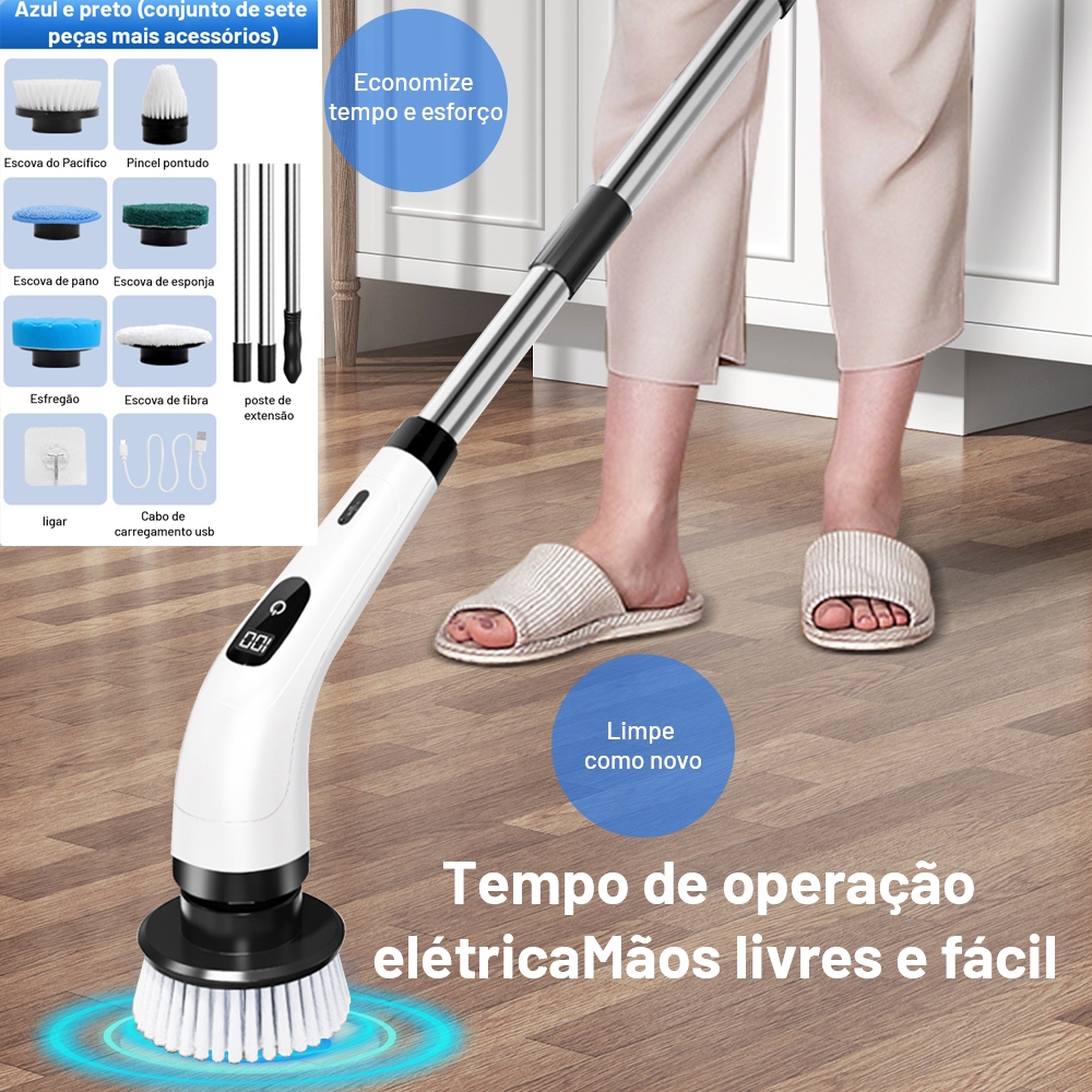 Escova de limpeza elétrica rotativa, indicada para janelas, cozinhas ...