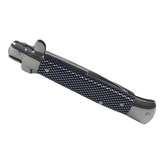 Canivete Stiletto Italiano Preto Xadrez Saque Rapido