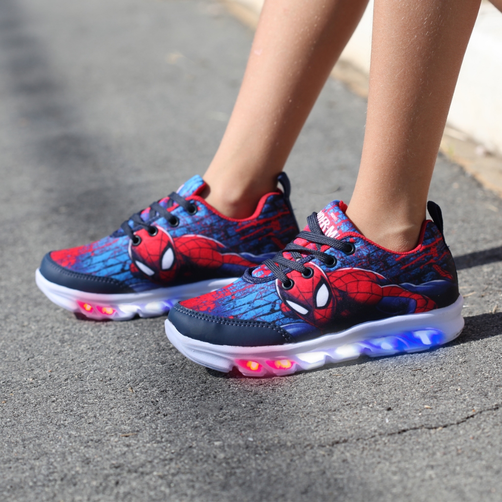 Spider Man Tenis Luzinha Masculino Tênis De LED Infantil Masculino