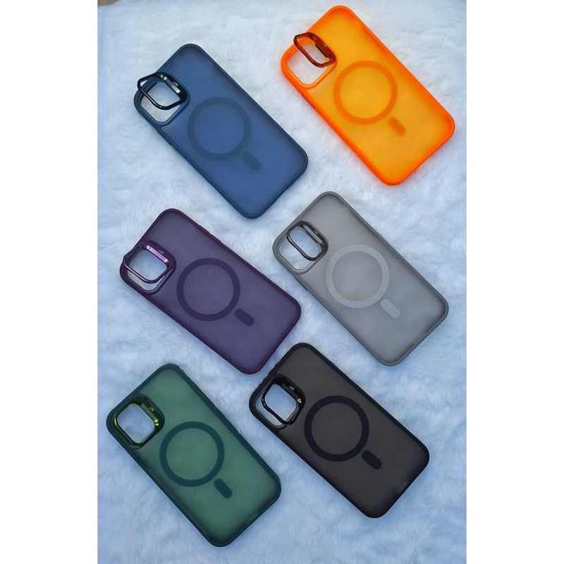 Capa magnética transparente fosca sem fio com parte traseira rígida a prova de choque com suporte para Iphone 11, 12, 13, 14, 14 Pro, 14 Plus, 15, 15 Pro
