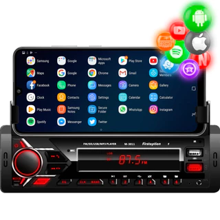 Som Radio Mp3 Bluetooth Automotivo Para Carro Visor Com Led Entrada Usb e Auxiliar Fm Leitor De Cartão SD Lançamento