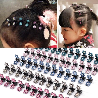 Kit 40 Mini piranha presilha para cabelo detalhada em strass