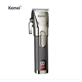 Máquina de corte profissional 2x velocidades KEMEI 1896 BIVOLT 110V 220V SEM FIO PORTÁTIL VISOR LCD