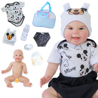 Bebê Reborn Menino Boneco Original Realista de Silicone Pode Dar Banho e Bolsa Maternidade