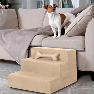 Escada Pet 3 Degraus Almofadada Várias Cores para Cachorros e Gatos.
