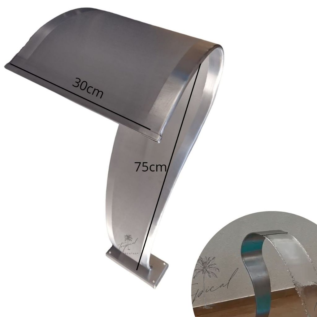 Cascata Naja Inox Piscina 75cm x 30cm