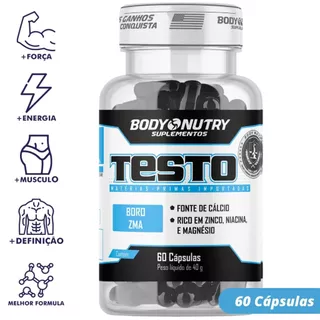 Body Nutry Testo 60 Cápsulas Boro Zma Suplemento Academia - Envio Rápidp