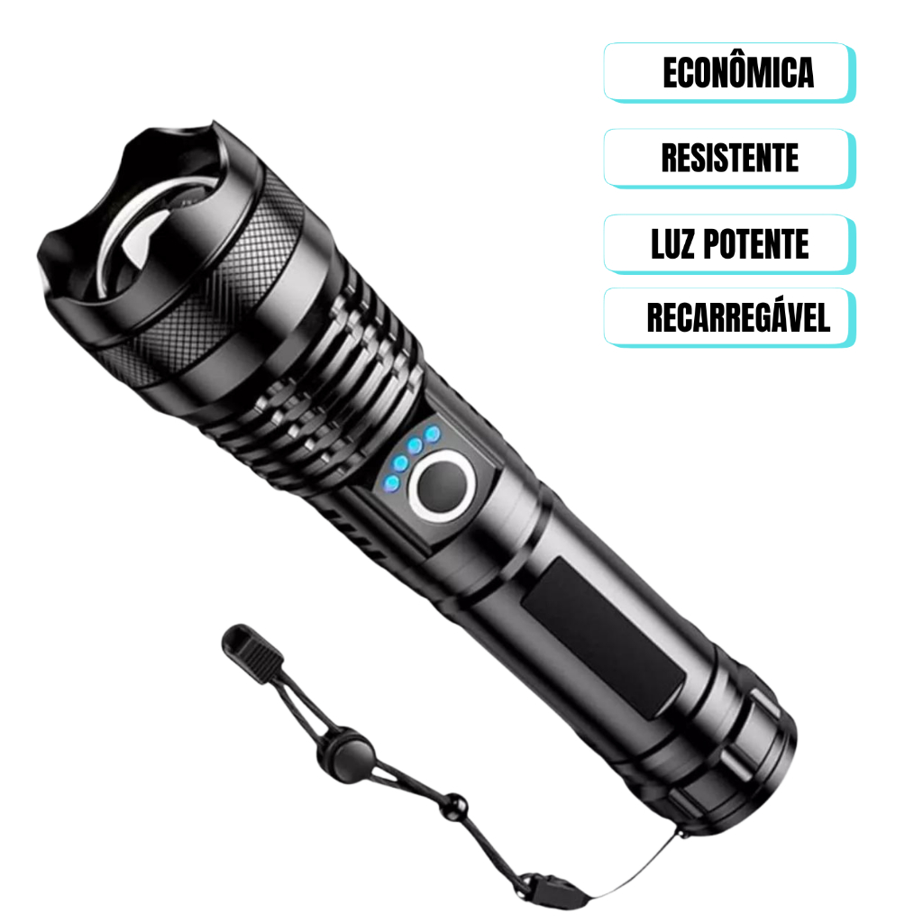 Lanterna Tática Super Potente P90 LED Longo Alcance Telescópicos ...