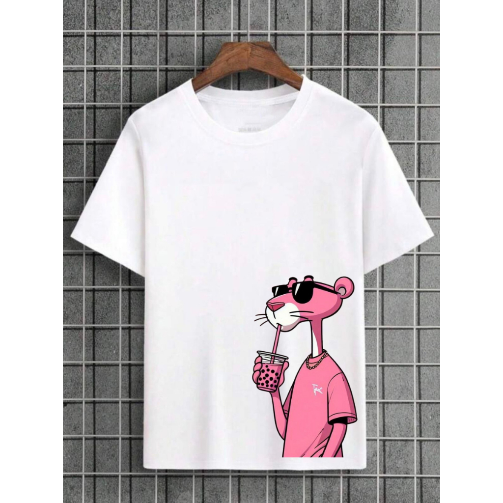 Camiseta Masculina PANTERA ROSA 100% Algodão - Envio Imediato