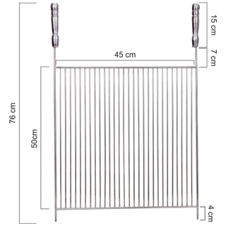 Grelha Churrasco Churrasqueira Inox 304 45x50cm Estilo Uruguaia Aramada Top Premium