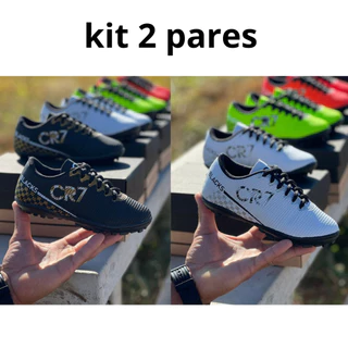 CHUTEIRA SOCIETY INFANTIL CR7 FUTSAL QUADRA ANTI DERRAPANTE RESISTENTE LANÇAMENTO PREMIUM 26 AO 43