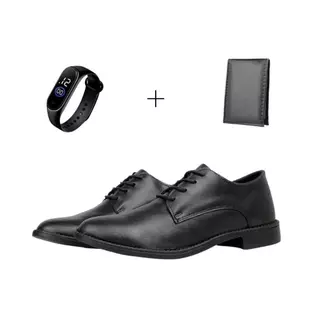 Sapato Social Masculino Oxford de Amarrar Elegante Estiloso Clássico + Relogio + Carteira