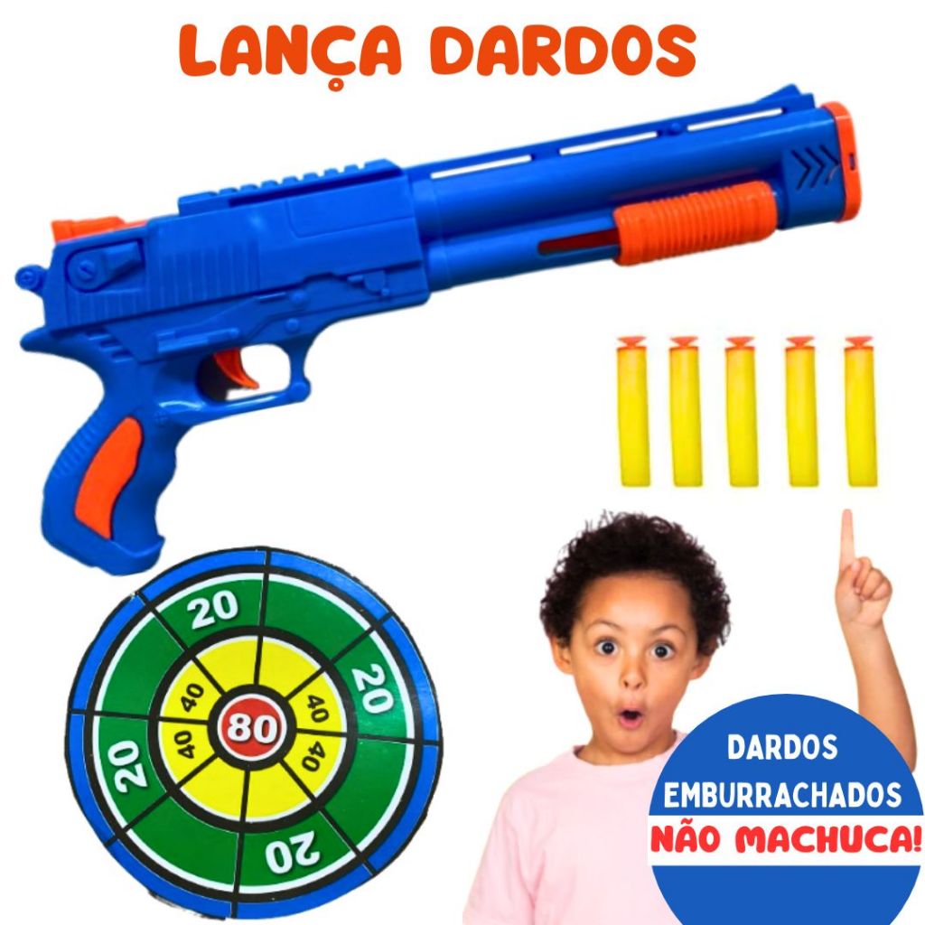 Arminha Lança Dardos De Brinquedo Com Munição de Espuma Não Machuca ...