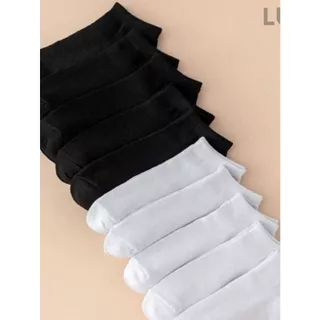 Kit 12 Meias Soquete Invisível 75% Algodão Preta Branca Masculina Feminina