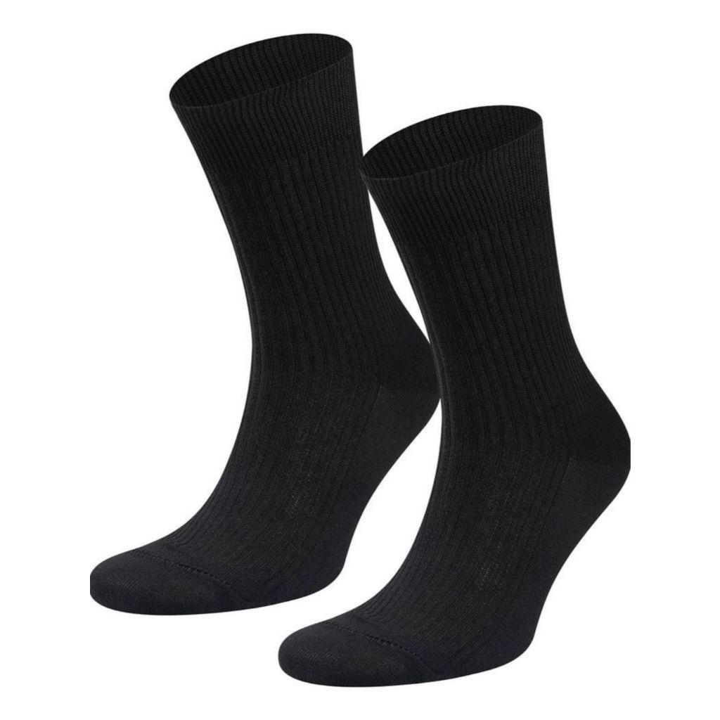 Kit 12 Meias Cano Longo 75% Algodão Preta Branca Masculina Feminina