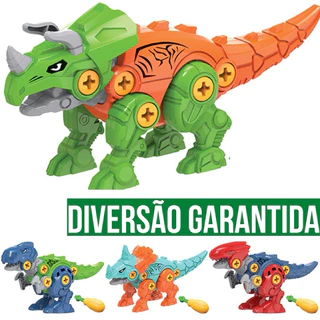 kit 2 Dinossauro Monta E Desmonta Brinquedo Coleção Menino Menina Criança