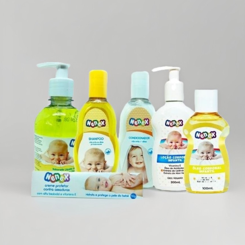Super Kit Higiene com 6 Itens SHA/COND/ÓLEO/LOÇAO/POMADA/SAB.LIQUIDO ...