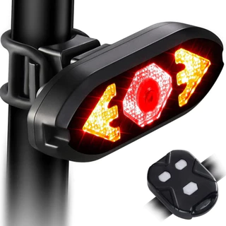 Lanterna Sinalizador Traseiro De Bike Com Seta e Som USB Recarregável