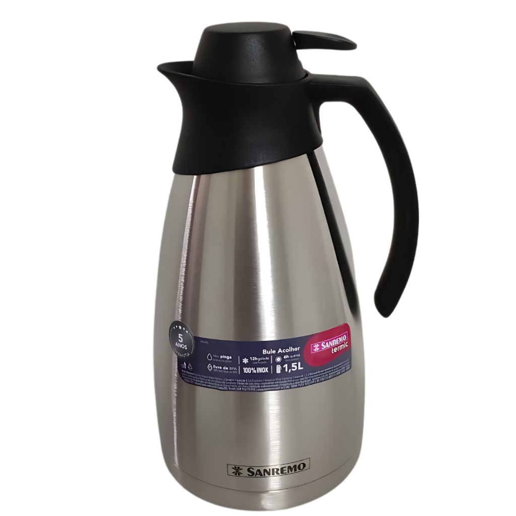 Bule de Café e Chá 100% Inox Térmico Acolher 1,5L Sanremo / 