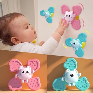 Bebê sucção giratória le brinquedo 0-18 meses bebê mão giroscópio cartoon banho banho brinquedos do banheiro