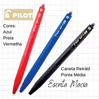 Caneta Pilot BP-1 RT M 1.0mm Preta Ponta Média