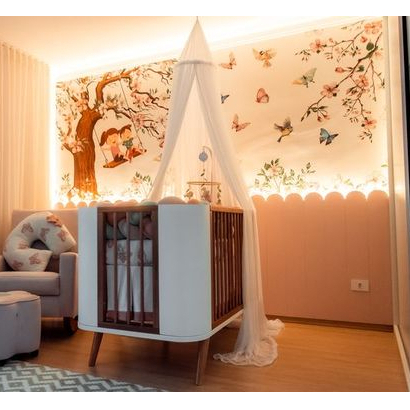 Cerquinha Quarto Bebe em Placas estofadas Com LED 1 Metro Quadrado ...