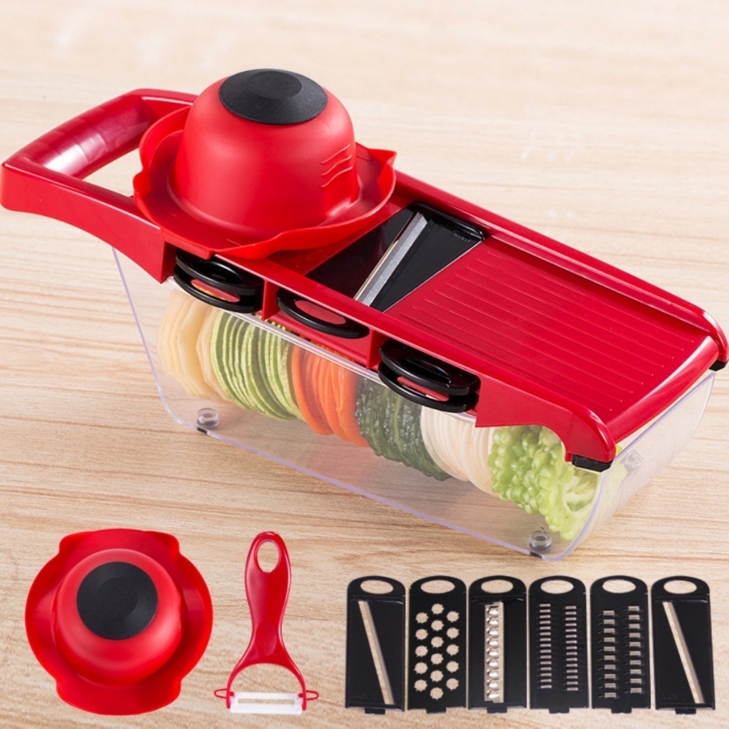 Mandoline Profissional Cozinha Slicer Aço Inox 10 em 1 Fatiador ...