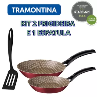 Jogo 2 Frigideiras Antiaderente Tramontina Serie Especial + 1 ESPÁTULA