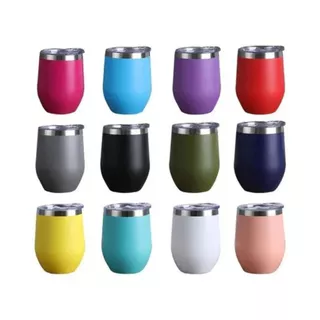 Copo Térmico Inox Tipo Cuia 350ml Com Tampa Personalizado