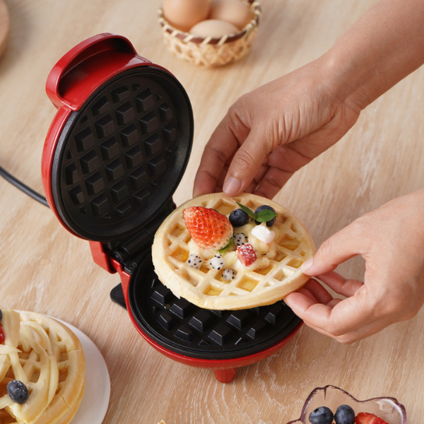 Waffle Maker 4 em 1: Prepare Waffles, Quiches, Eggettes e Mais com esta Mini Máquina Versátil (110V)