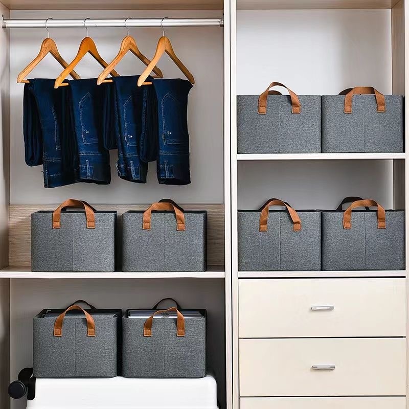 Organizador De Calça Jeans E Organizador De Guarda Roupa Arrumados Para Separador De Roupa