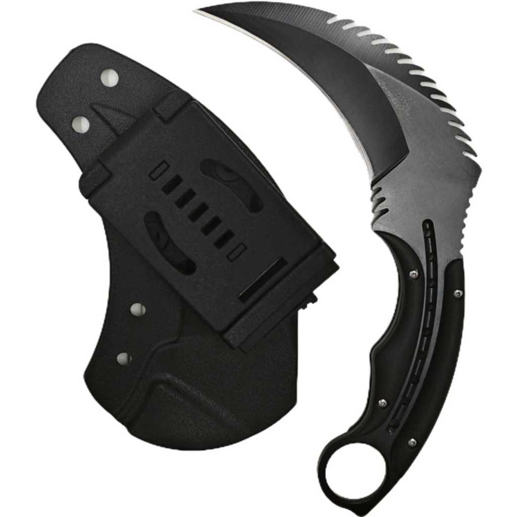 Canivete Curvado Oxidado Com Bainha Modelo Karambit