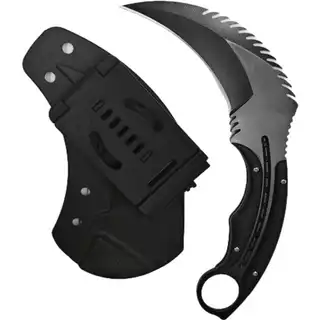 Canivete Curvado Oxidado Com Bainha Modelo Karambit