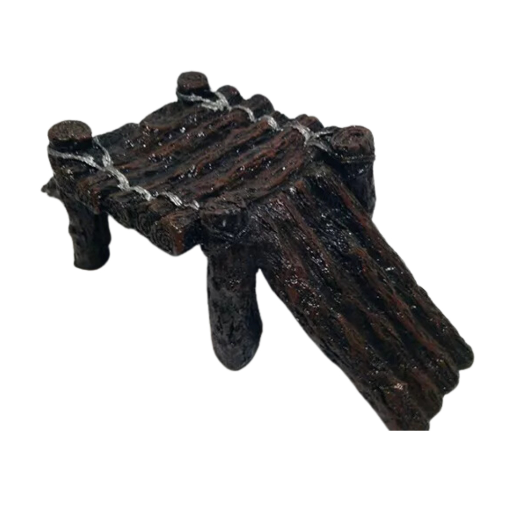 Enfeite para Aquario Ponte / Rampa De Madeira