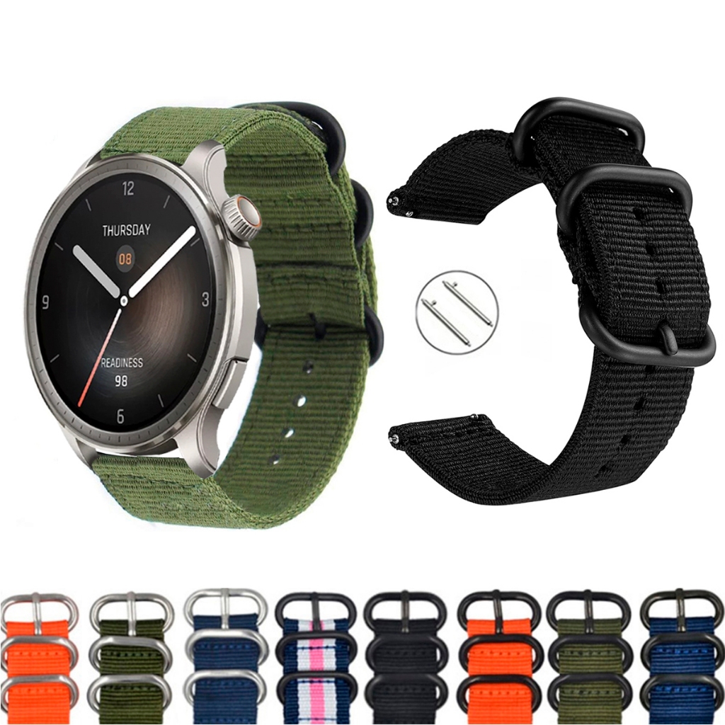 Pulseira 22mm Nylon Nato para Amazfit Balance de Engate Rapido