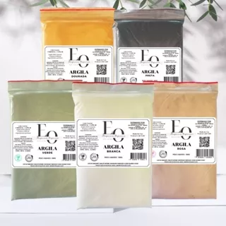 Skin Care 500GR Argila Facial Corporal - Branca - Verde - Rosa - Preta - Dourada - Cinza - Marrom
