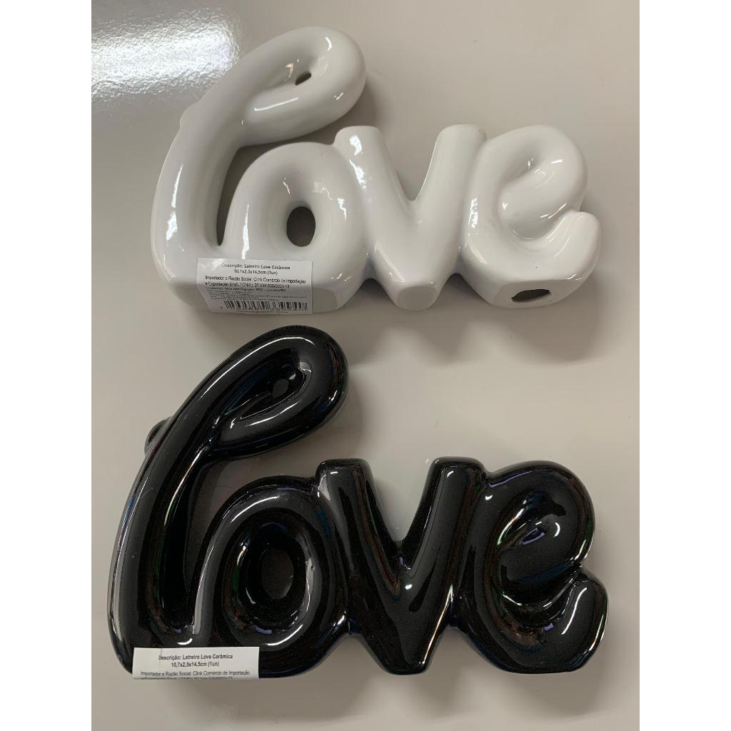 Letreiro Amor Cerâmica Love 7,7x3,2x18cm | Shopee Brasil