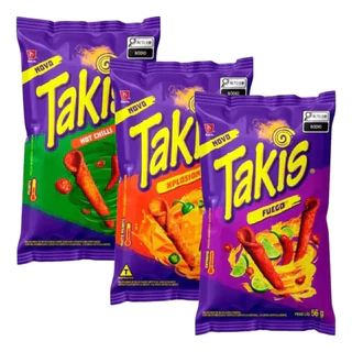 Kit Salgadinho Takis Fuego + Takis Xplosion + Takis Chilli 56gr