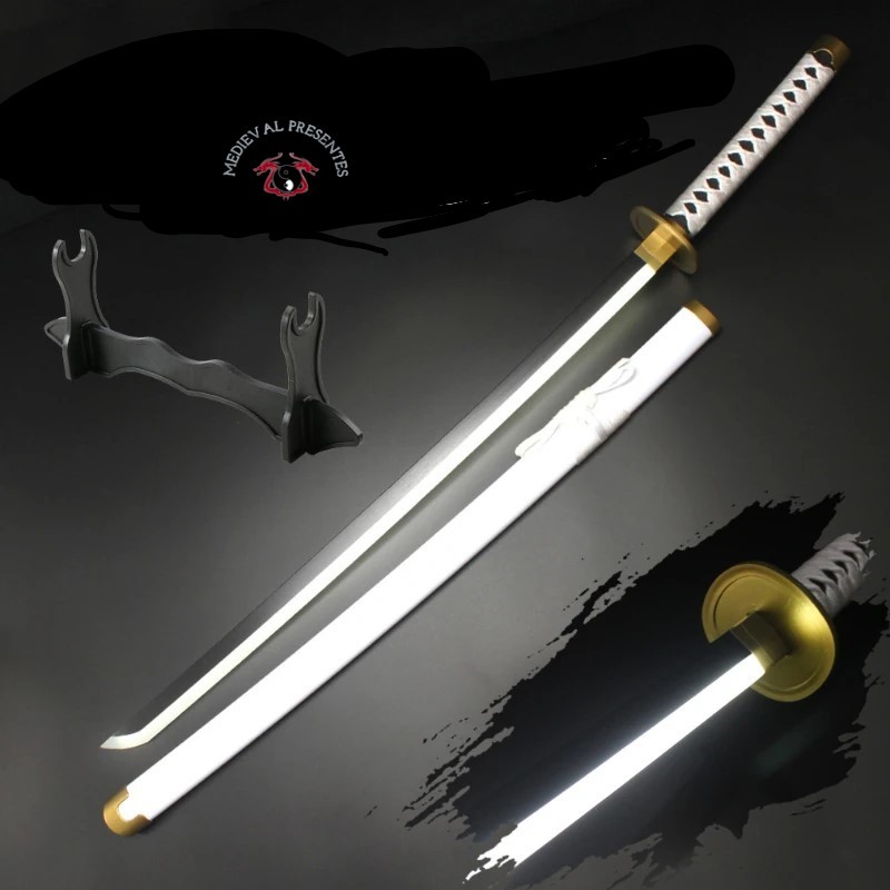 ESPADA ONE PIECE MEITO WADO ICHIMOJI RORONOA ZORO LAMINA BAMBU LUMINOSA COSPLAY KATANA COLEÇÃO ORNAMENTO